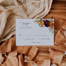 Burnt Orange Burgundy Fall Rustikale Hochzeit RSVP Karte