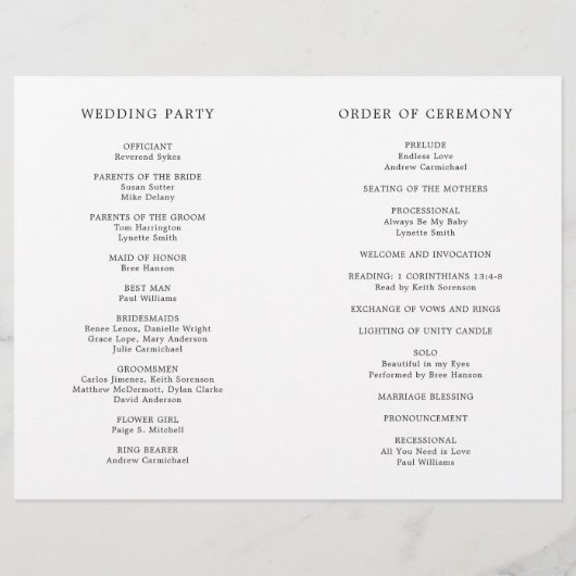 Burnt Orange Burgundy Hochzeit im Herbst Program (Rückseite)