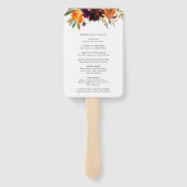 Burnt Orange Burgundy Hochzeit im Herbst Program Fächer (Rückseite)