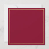 Burnt Orange Burgundy Ivory Floral Wedding Square Einladung (Rückseite)