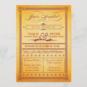 Burnt Orange Burgundy Poster Style Wedite Einladung