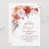 Burnt Orange Burgundy Terracotta Brautparty Einladung (Vorne/Hinten)