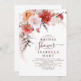 Burnt Orange Burgundy Terracotta Brautparty Inv Einladung