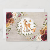 Burnt Orange Burgundy Woodland Babydusche per Post Einladung (Rückseite)