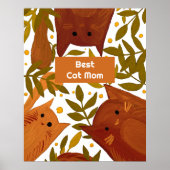 Burnt orange cat and branches Beste Katzenmutter Poster (Vorne)