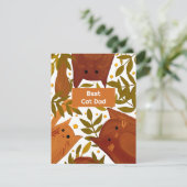Burnt orange Cats & Filialen Feiertagskarte (Stehend Vorderseite)