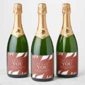 Burnt Orange Champagne Wedding Stickers Schaumweinetikett (Flaschen)
