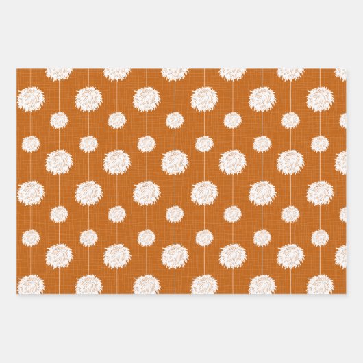 Burnt Orange Cheerleader Pom Pom Pattern Geschenkpapier Set (Vorderseite 3)