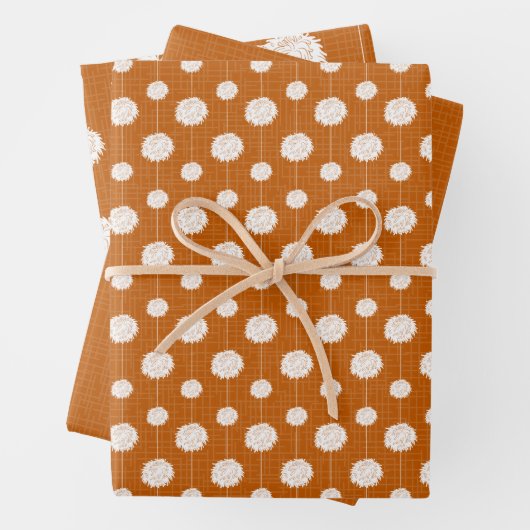 Burnt Orange Cheerleader Pom Pom Pattern Geschenkpapier Set (Beispiel)