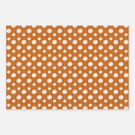 Burnt Orange Cheerleader Pom Pom Pattern Geschenkpapier Set (Vorderseite)