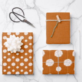 Burnt Orange Cheerleader Pom Pom Pattern Geschenkpapier Set