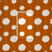 Burnt Orange Cheerleader Pom Pom Pattern Stoff (Kachel)