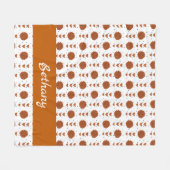 Burnt Orange Cheerleader Pom Poms & Hearts Muster Fleecedecke (Vorderseite (Horizontal))