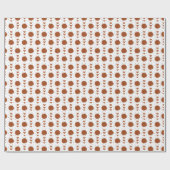 Burnt Orange Cheerleader Pom Poms & Hearts Muster Geschenkpapier (Flach)