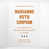 Burnt Orange Circles 5-Foto-Abschluss Dreifach Gefaltete Einladung (Innenseite Mitte)