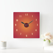 Burnt Orange Clock> Küchenuhren Quadratische Wanduhr (Zuhause)