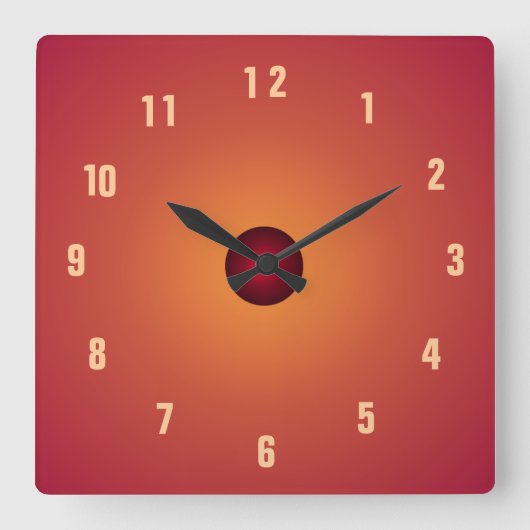 Burnt Orange Clock> Küchenuhren Quadratische Wanduhr (Vorderseite)