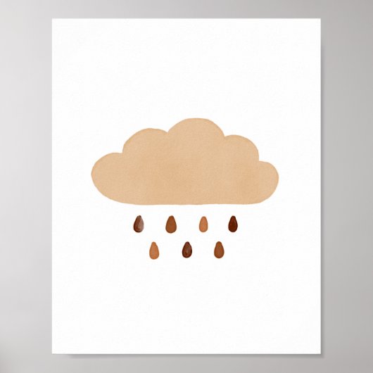 Burnt Orange Cloud Boho Kinderzimmer Decke Poster (Vorne)