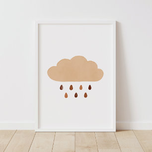 Burnt Orange Cloud Boho Kinderzimmer Decke Poster