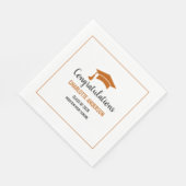 Burnt Orange Congrats Graduation Serviette (Ecke)