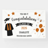 Burnt Orange Congratulations Graduation Banner (Horizontal)