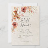 Burnt Orange & Cream Boho Floral Bridal Brunch Einladung (Vorderseite)
