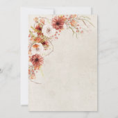 Burnt Orange & Cream Boho Floral Bridal Brunch Einladung (Rückseite)