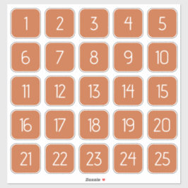 Burnt Orange Customizable Square Number Stickers  Aufkleber