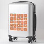 Burnt Orange Customizable Square Number Stickers  Aufkleber (Koffer)