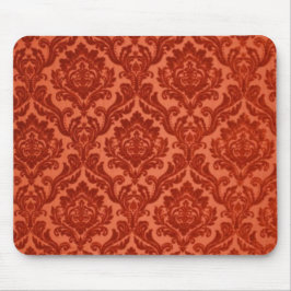 Burnt Orange Damask Mousepad