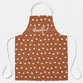 Burnt Orange Dankbarkeit Polka Dot Schürze (Vorderseite)