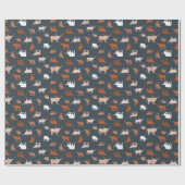 Burnt Orange & Dark Gray Gemusterte Longhorns Geschenkpapier (Flach)