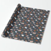 Burnt Orange & Dark Gray Gemusterte Longhorns Geschenkpapier (Ungerollt)