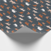 Burnt Orange & Dark Gray Gemusterte Longhorns Geschenkpapier (Ecke)