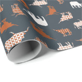 Burnt Orange & Dark Gray Gemusterte Longhorns Geschenkpapier (Rolleneckpunkt)