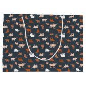 Burnt Orange & Dark Gray Gemusterte Longhorns Große Geschenktüte (Rückseite)