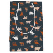 Burnt Orange & Dark Gray Gemusterte Longhorns Mittlere Geschenktüte (Vorderseite)