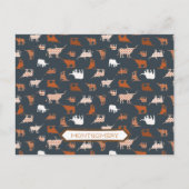 Burnt Orange & Dark Gray Gemusterte Longhorns Postkarte (Vorderseite)