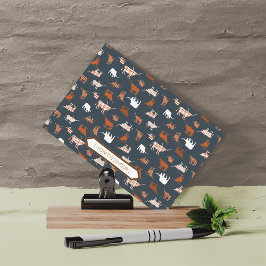 Burnt Orange & Dark Gray Gemusterte Longhorns Postkarte