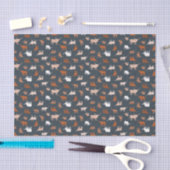 Burnt Orange & Dark Gray Gemusterte Longhorns Seidenpapier (Handwerk)