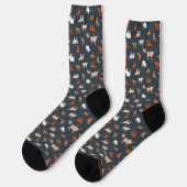 Burnt Orange & Dark Gray Gemusterte Longhorns Sock Socken (Linkes Detail)