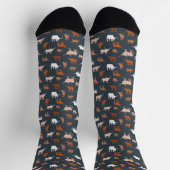 Burnt Orange & Dark Gray Gemusterte Longhorns Sock Socken (Oben)