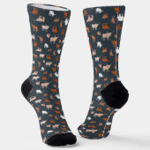 Burnt Orange & Dark Gray Gemusterte Longhorns Sock Socken (Gewinkelt)