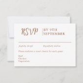Burnt Orange Decorative Hochzeitkalligrafie RSVP Karte (Vorderseite)