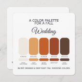 Burnt Orange Deep Rust Fall Wedding Palette Card Einladung (Vorne/Hinten)