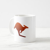Burnt Orange Desert Gradient Kangaroo Silhouette Kaffeetasse (Vorderseite Links)