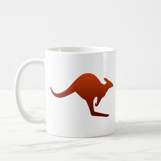 Burnt Orange Desert Gradient Kangaroo Silhouette Kaffeetasse (Links)