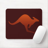 Burnt Orange Desert Gradient Kangaroo Silhouette Mousepad (Mit Mouse)