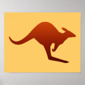 Burnt Orange Desert Gradient Kangaroo Silhouette Poster (Vorne)