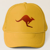 Burnt Orange Desert Gradient Kangaroo Silhouette Truckerkappe (Vorderseite)